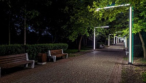 Illumination of the park of culture and recreation in the city of Brest