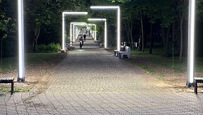 Illumination of the park of culture and recreation in the city of Brest 